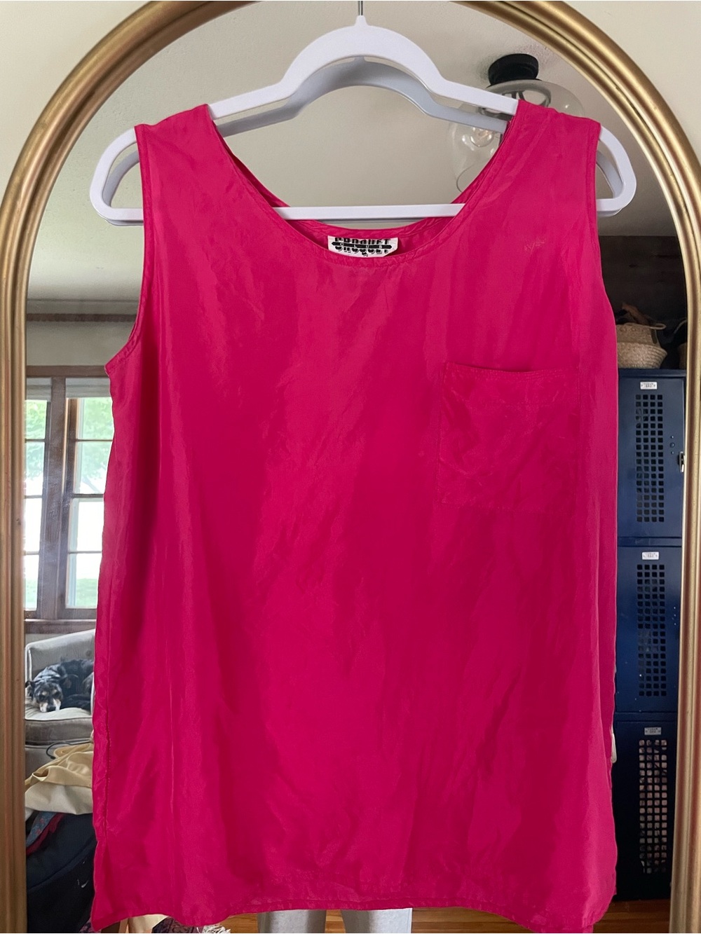 Croquet Club Hot Pink 100% Silk Tank Top